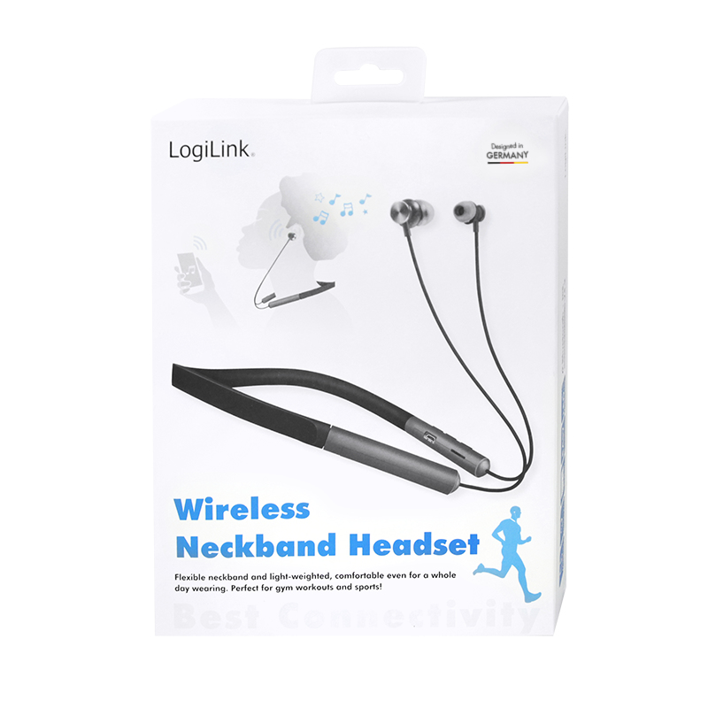 LogiLink BT0049 headphones/headset Wireless In-ear, Neck-band Calls/Music Micro-USB Bluetooth Black, Grey – image 8