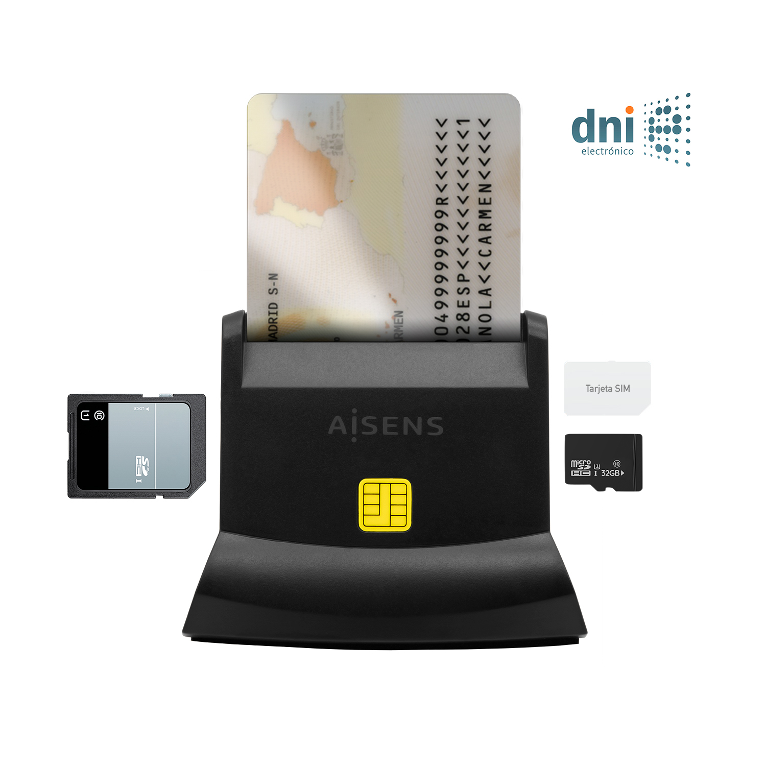 AISENS ASCR-SN04CSD-BK access control reader USB access control reader Black – image 2