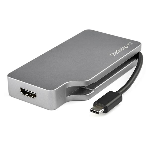 StarTech.com USB C Multiport Video Adapter with HDMI, VGA, Mini DisplayPort or DVI - USB Type C Monitor Adapter to HDMI 1.4 or mDP 1.2 (4K) - VGA or DVI (1080p)