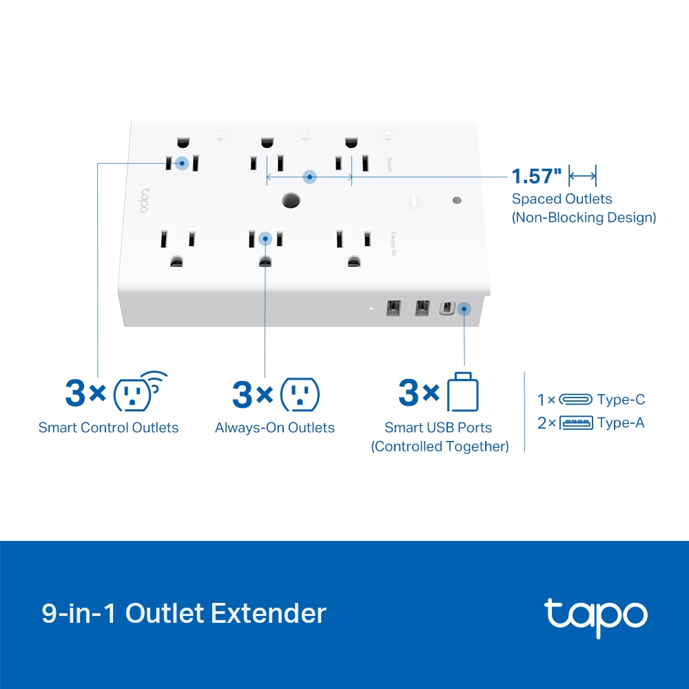 Multicontacto TP-LINK TAPO P306 - 6 Contactos - 2 USB - Wi-Fi - TAPO P306 Multicontacto TP-LINK TAPO P306 - 6 Contactos - 2 USB - Wi-Fi - TAPO P306