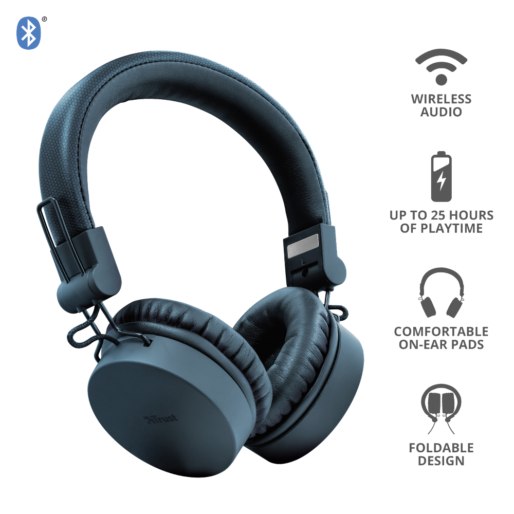Trust 23908 headphones/headset Wired & Wireless Head-band Music Micro-USB Bluetooth Blue – image 7