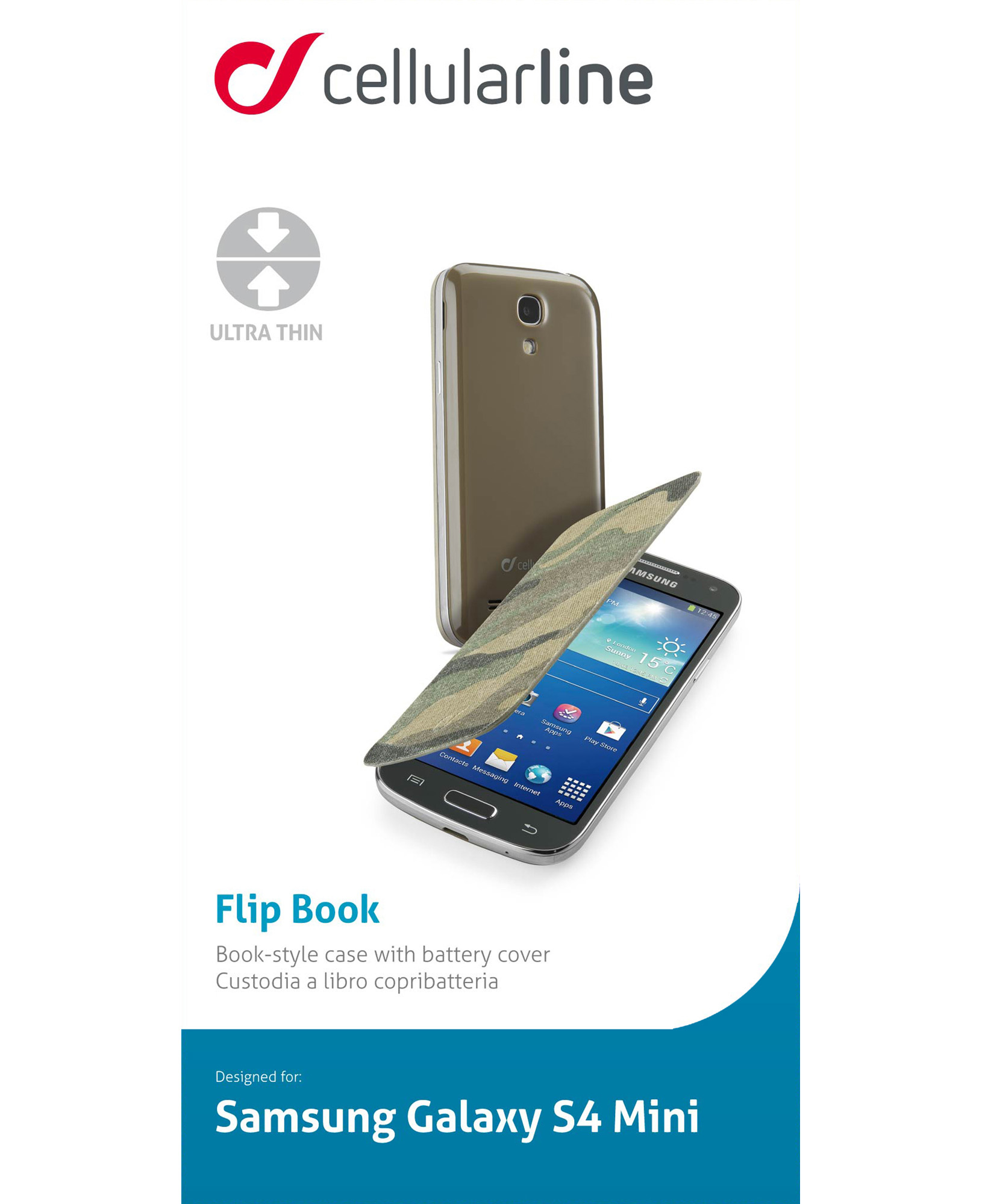 Cellularline Flip Book Galaxy S4 Mini - Army – image 7