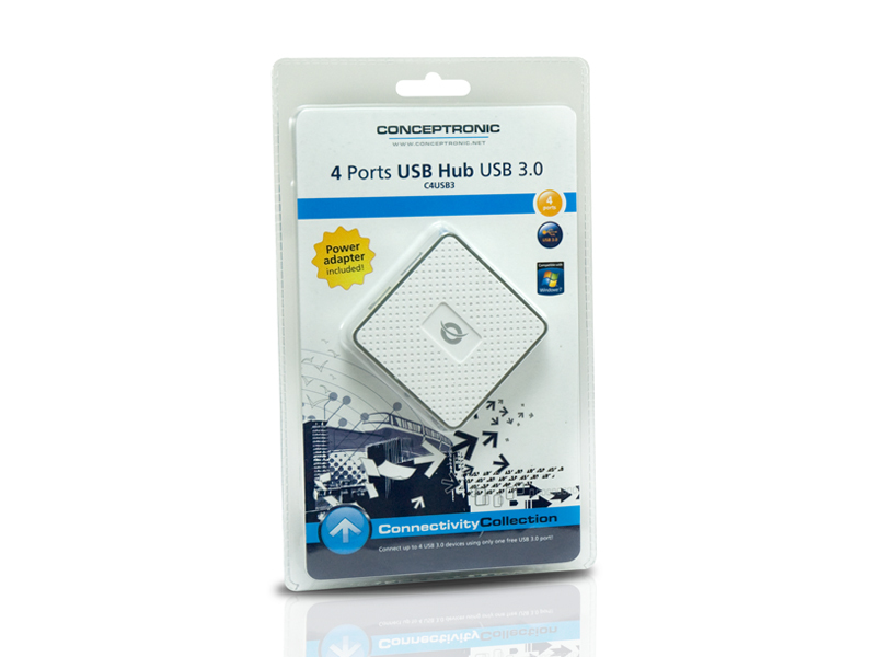Conceptronic 4 Ports USB Hub USB 3.0 – image 4