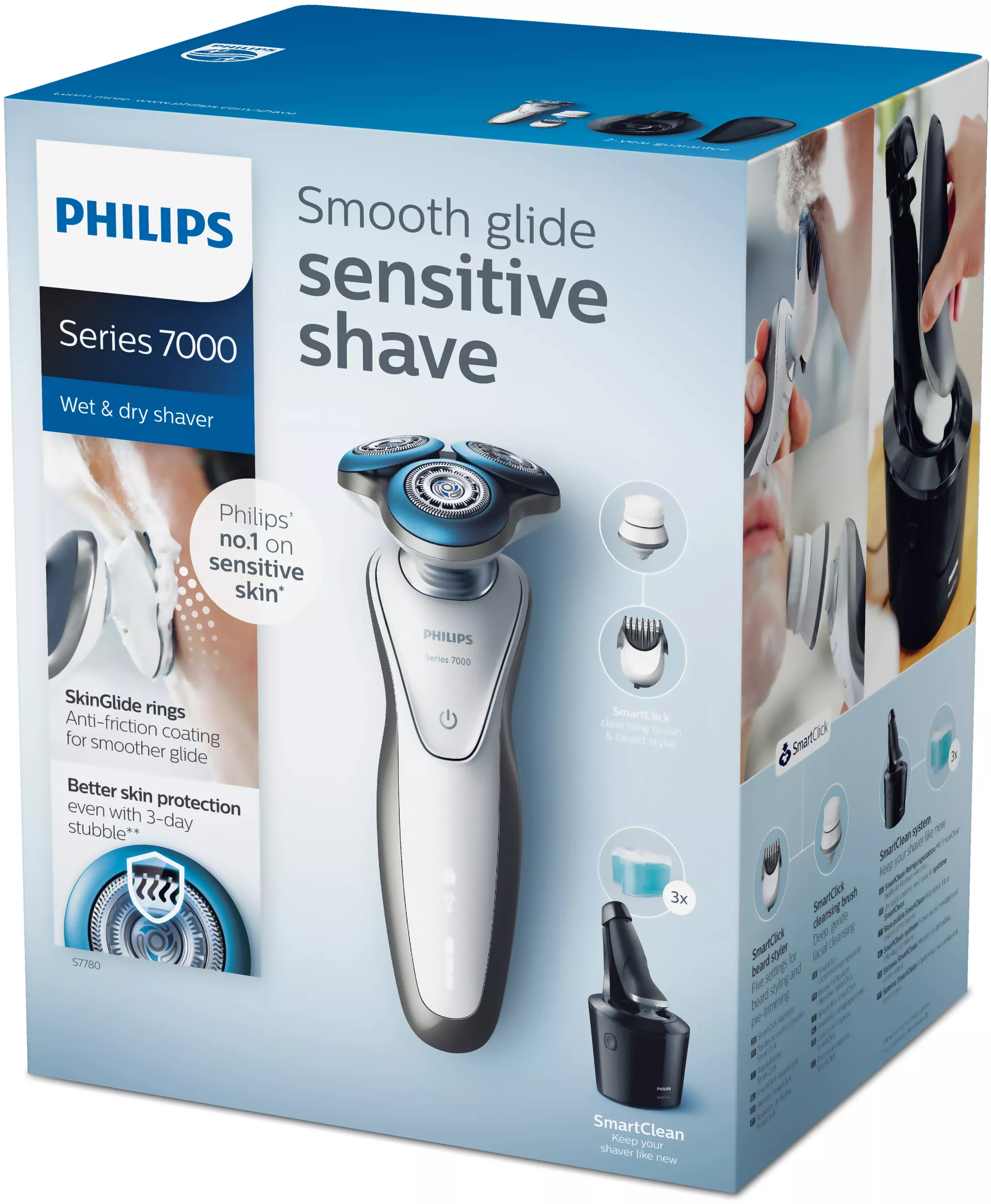 Philips SHAVER Series 7000 S7780/64 men's shaver Rotation shaver Trimmer Grey, White – image 2
