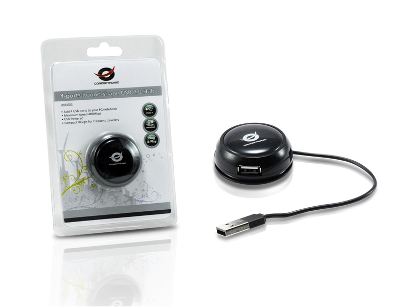 Conceptronic 4-Ports Round Shape USB 2.0 Hub – image 6