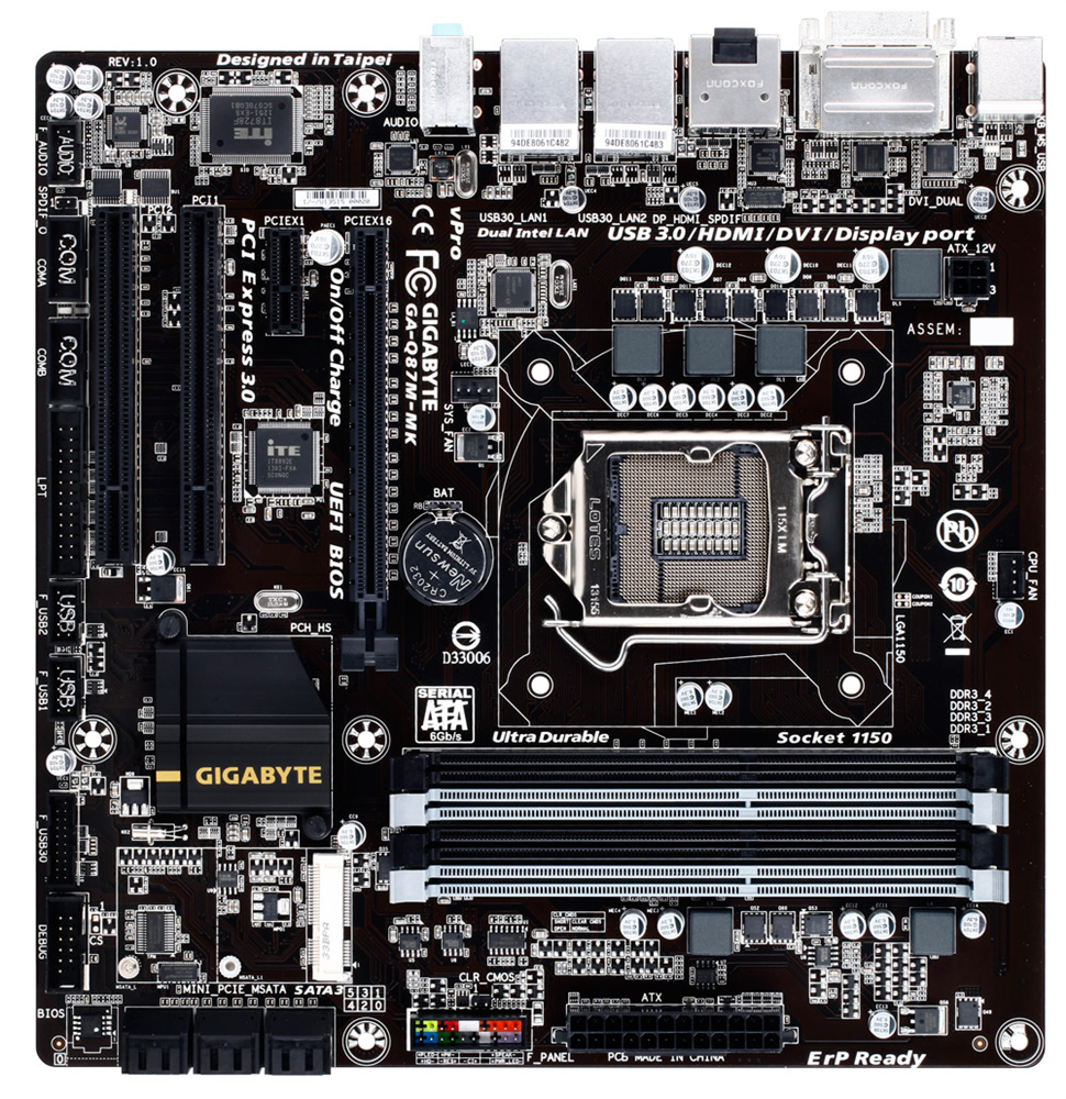 GIGABYTE GA-Q87M-MK motherboard Intel® Q87 LGA 1150 (Socket H3) micro ATX – image 1