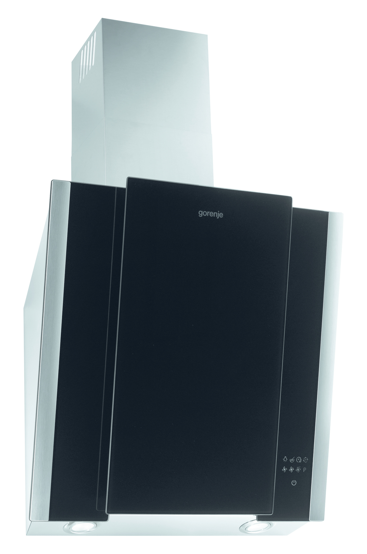 Gorenje DVG6565AX cooker hood Wall-mounted Black, Stainless steel 593 m³/h