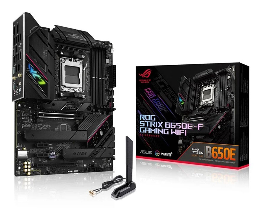 Tarjeta Madre ASUS ROG STRIX B650E-F GAMING WIFI - Socket AM5 - 4x DDR5 - 4800/5200/6400+(OC) MHz - HDMI - DisplayPort - USB 2.0/3.2 - ATX - ROG STRIX B650E-F GAMING WIFI
