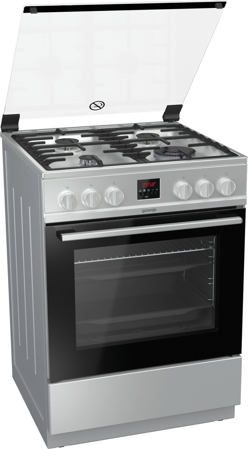 Gorenje GI6320XA cooker Freestanding cooker Gas Black, Stainless steel