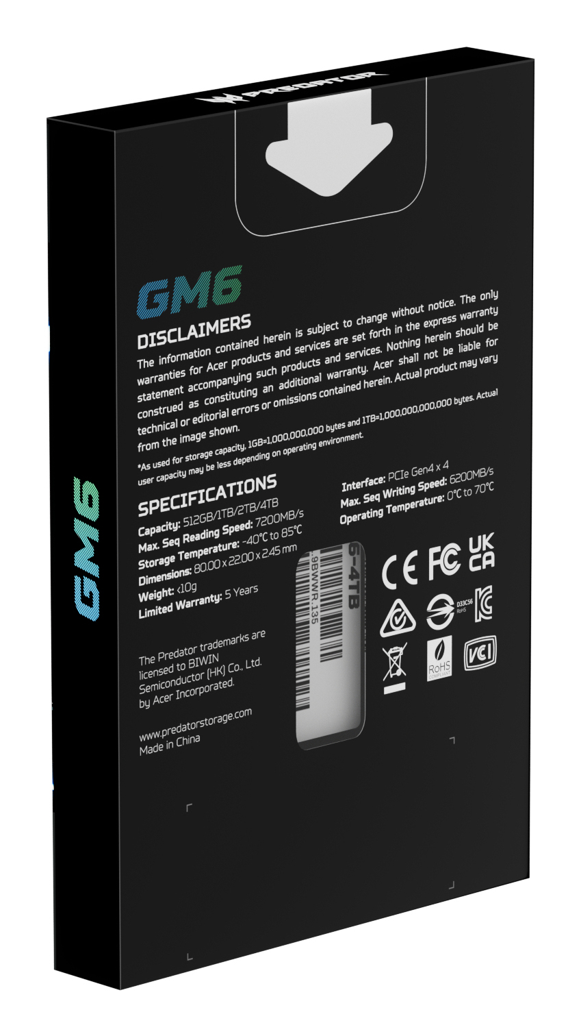 Predator SSD GM6 M.2 NVMe PCIe Gen 4*4 – image 9