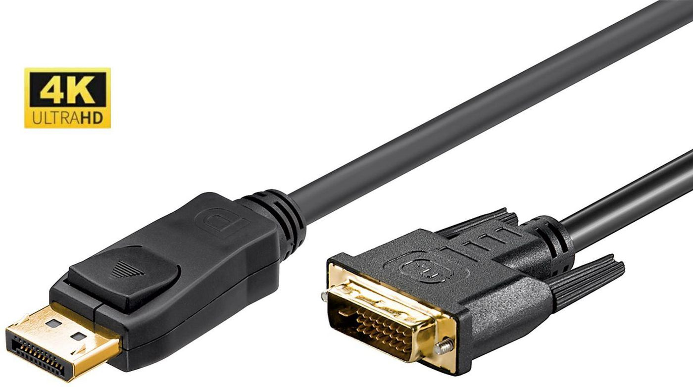 Microconnect DP-DVI-MM-300 Video Kablo Adaptörü, 3m, Erkek/Erkek, Siyah