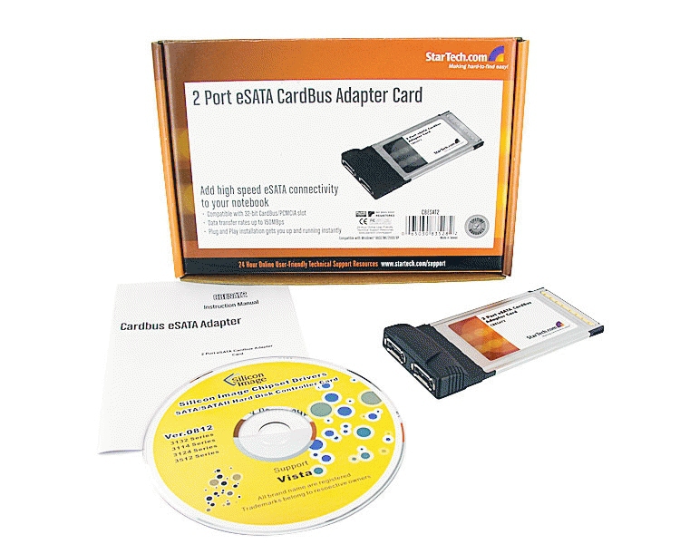 StarTech.com 2 Port CardBus eSATA Laptop Controller Adapter Card – image 7