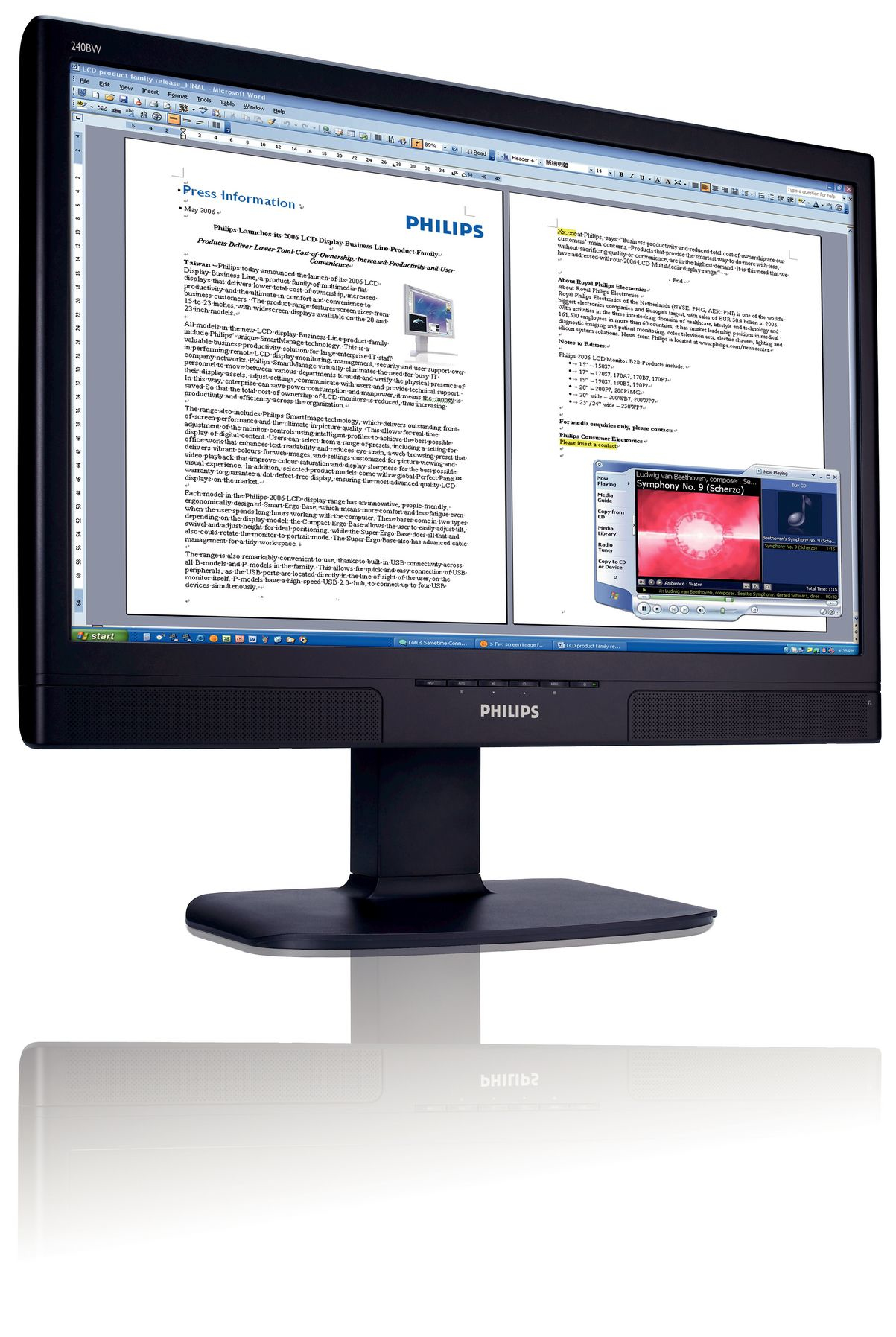 Philips LCD widescreen monitor 240BW8EB/05