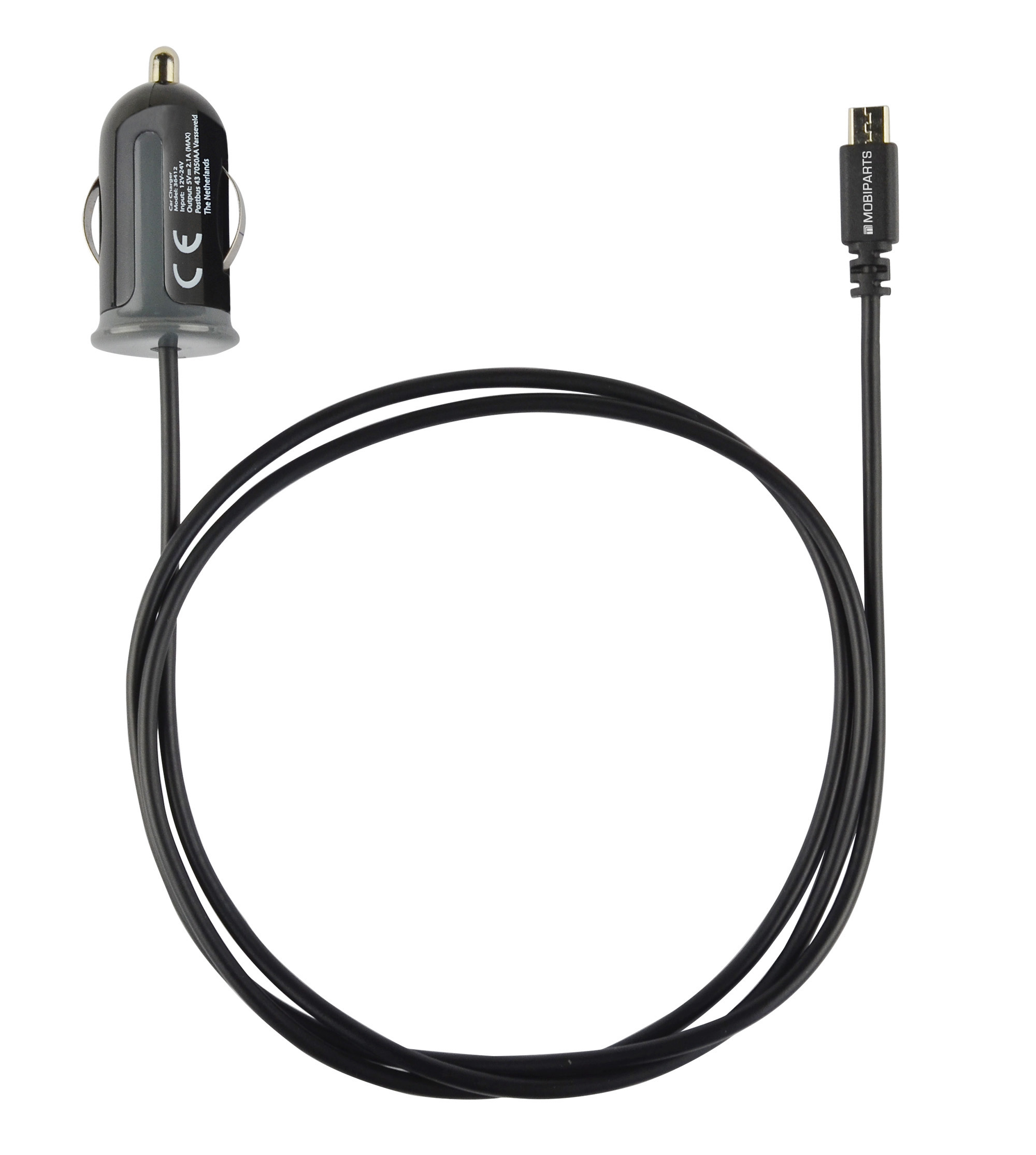 Mobiparts Car Charger Micro USB 2.1A Black – image 2