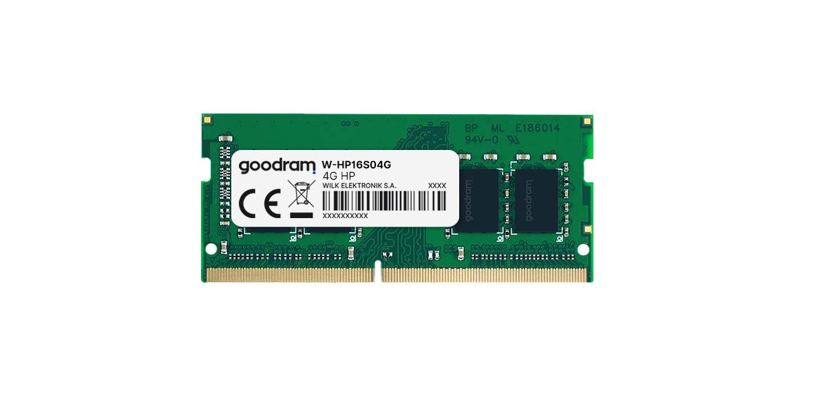 Goodram W-HP16S04G memory module 4 GB 1 x 4 GB DDR3 204-pin SO-DIMM