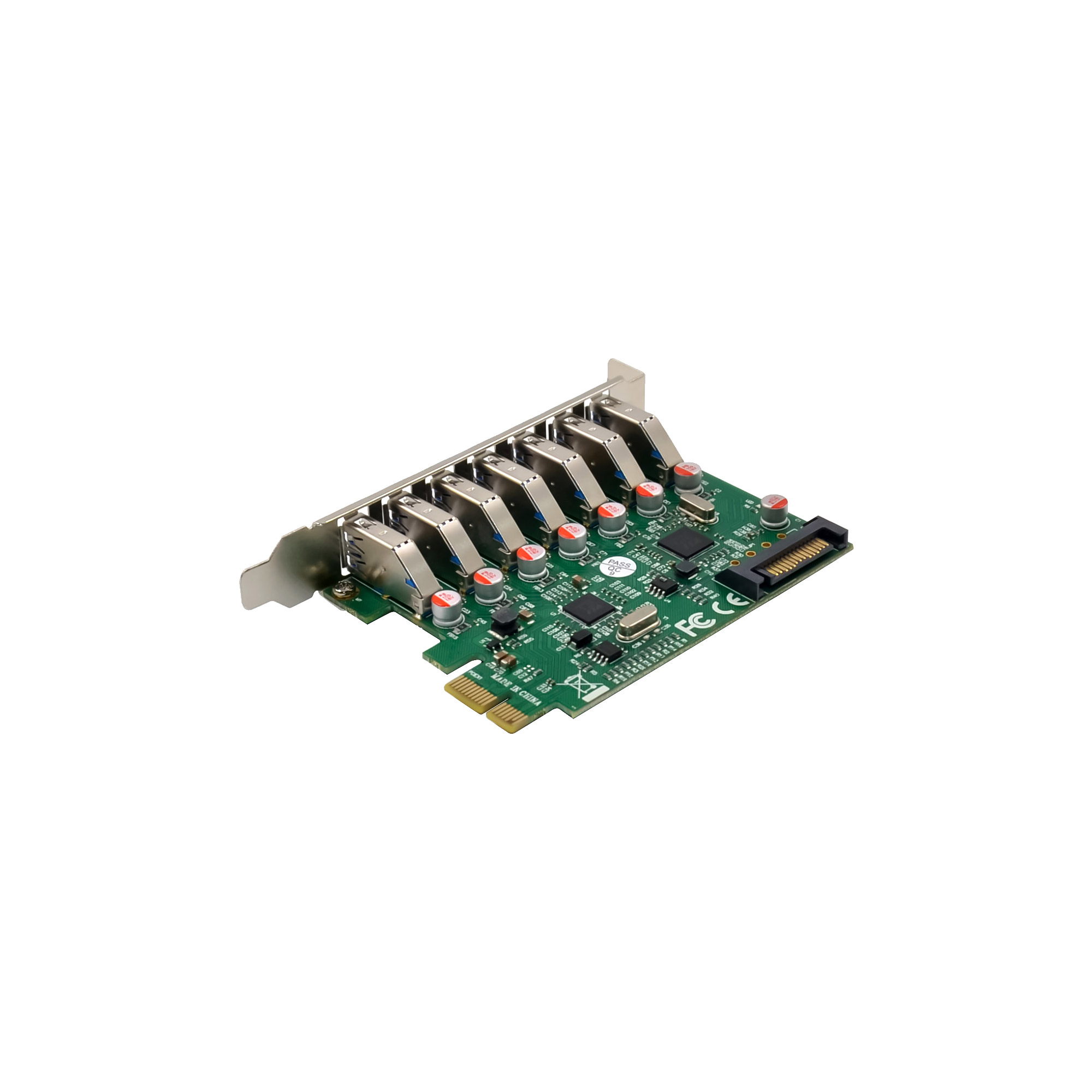 InLine USB-A 3.2 Gen.1 7 Port Host Controller PCIe, SATA Power – image 4