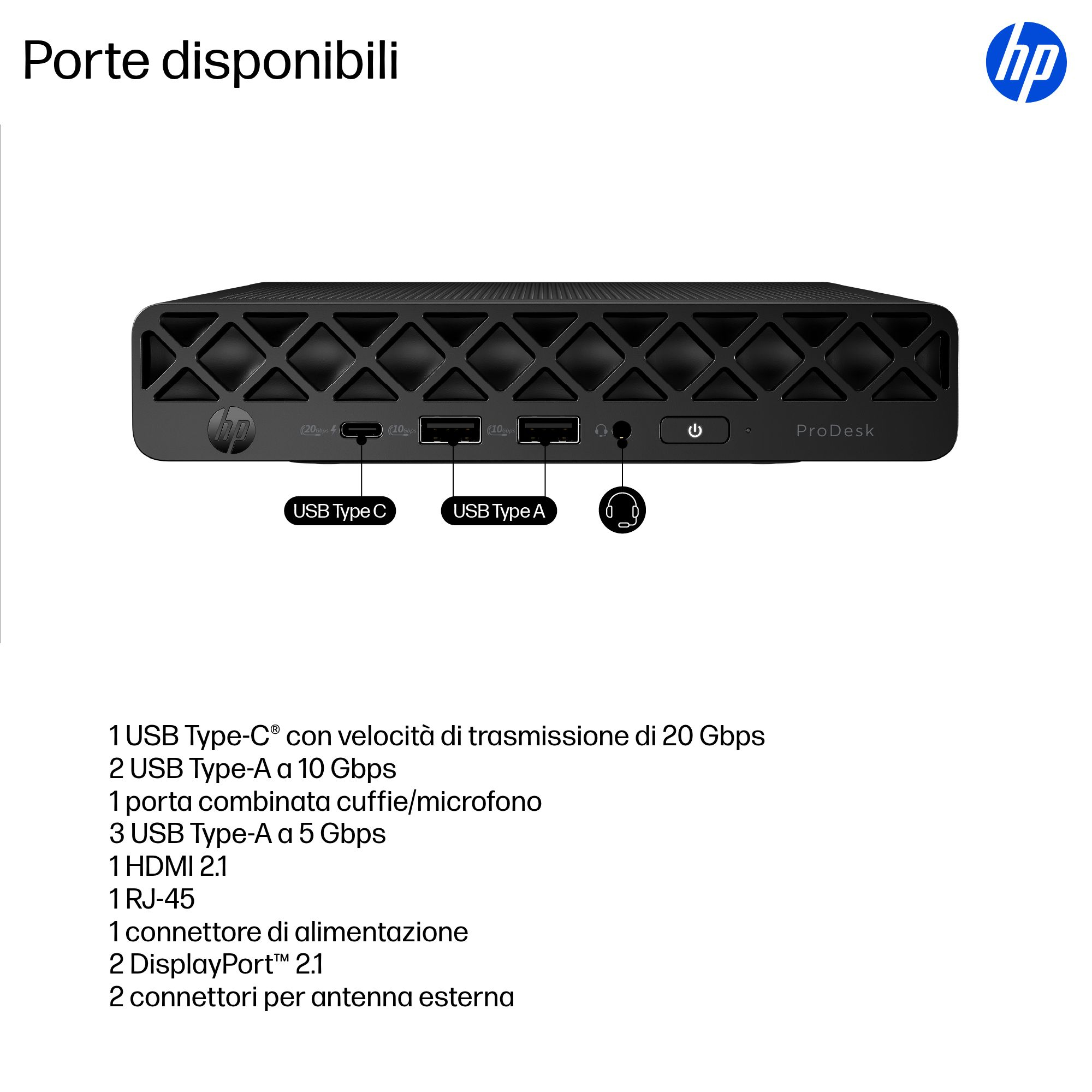 ProDesk 4 Mini G1i Ultra 5 235T 8GB DDR5 256GB SSD Wi-Fi 6E W11P 3yw - Miniatura 4