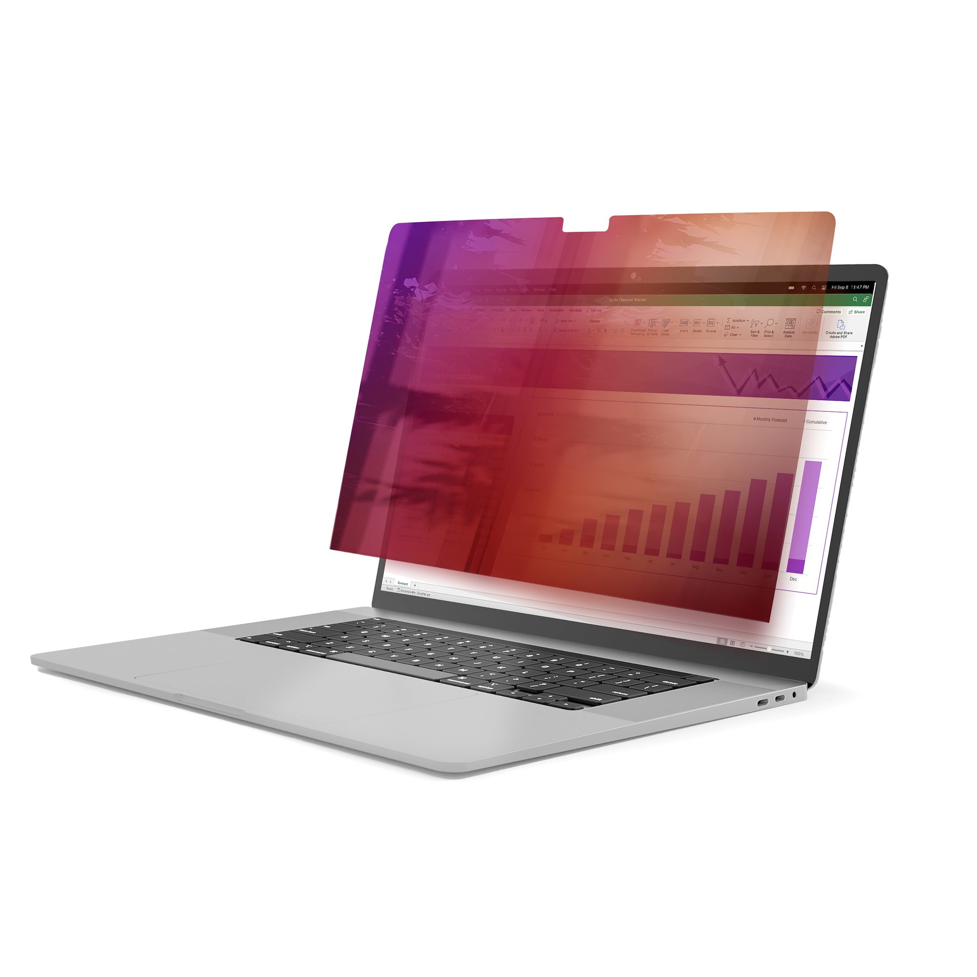 StarTech.com 16-inch MacBook Pro 21/23 Privacy Screen, Gold Filter w/Enhanced Privacy, Computer Security Shield, Double-Sided Screen Protector, +/- 30 Deg. - Notebook privacy filter (horizontal) - removable - adhesive - 16" - gold, black