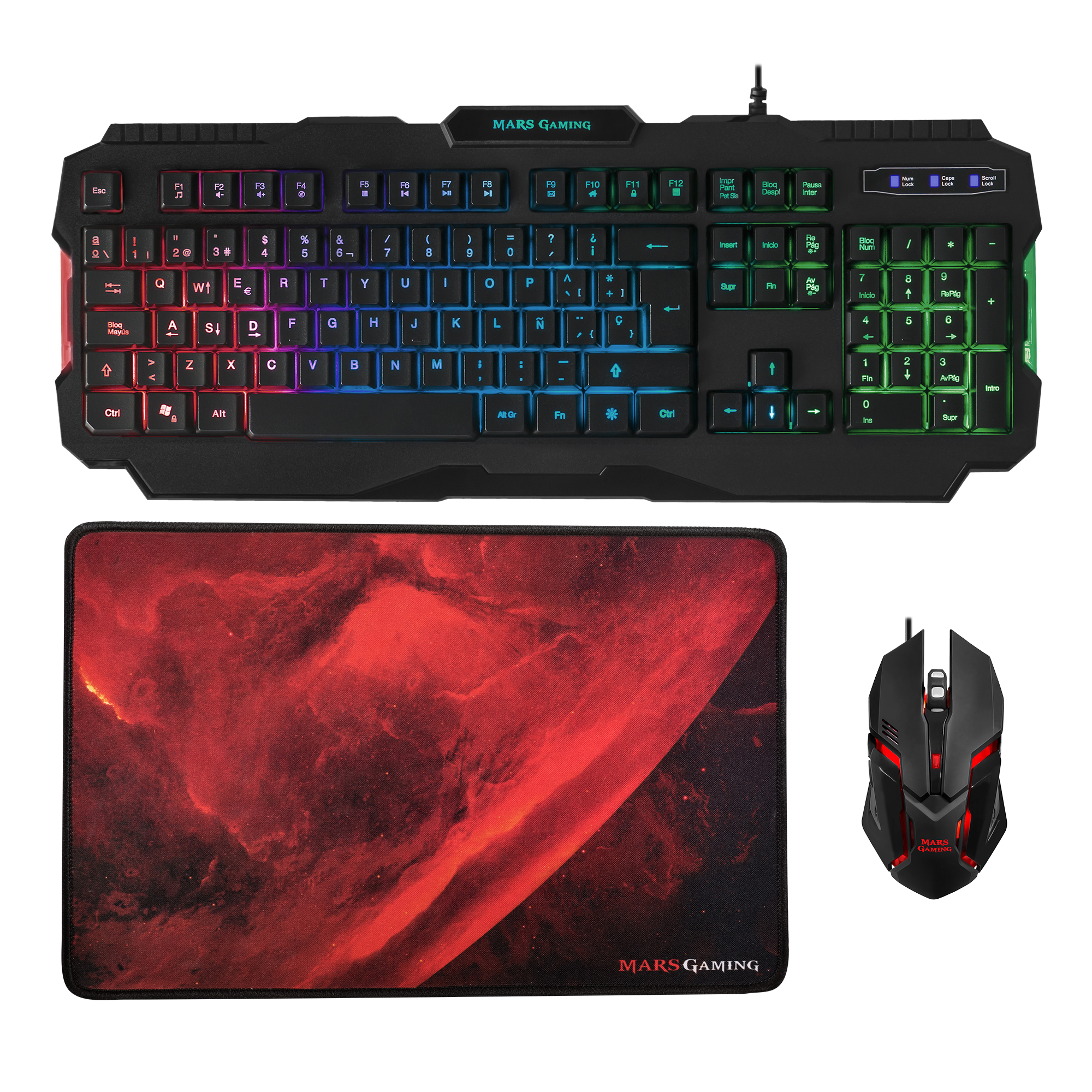 Mars Gaming MCP118 keyboard Mouse included USB QWERTY Spanish Black