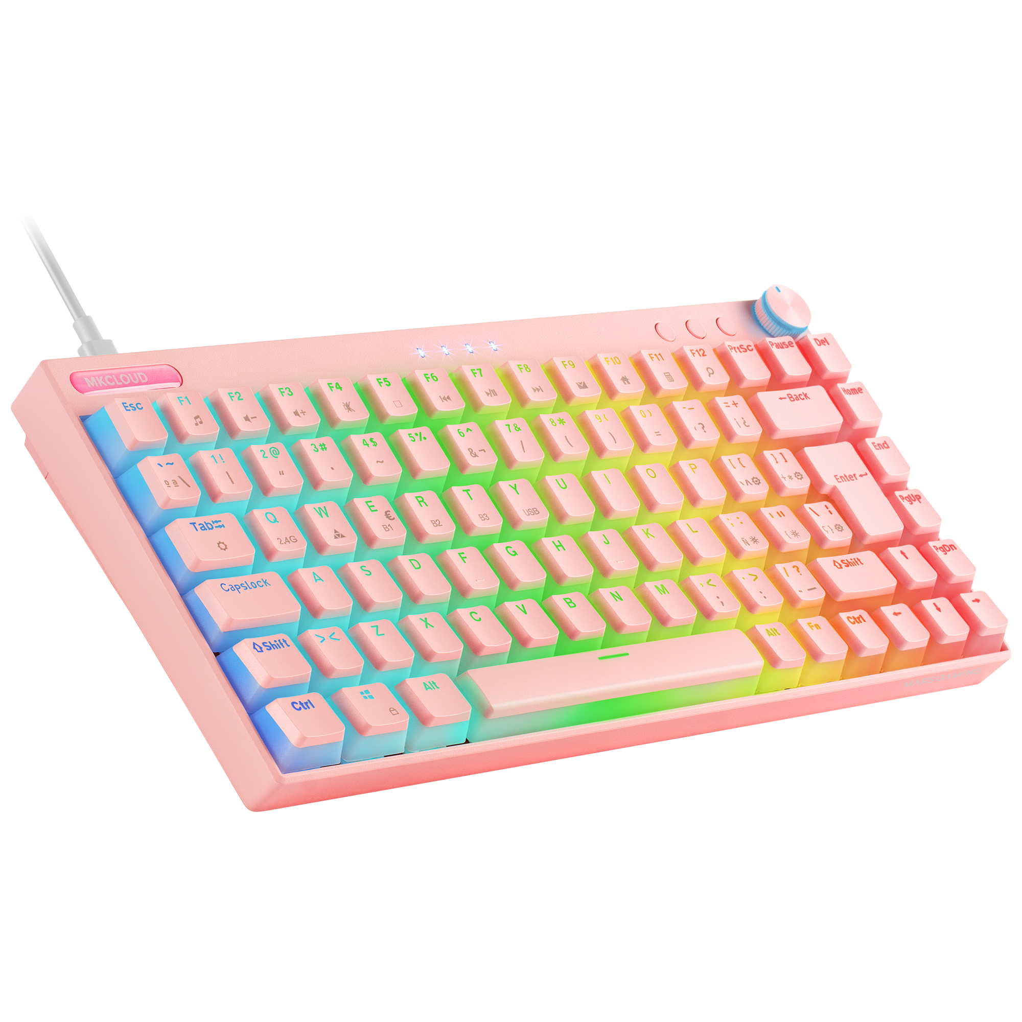 Mars Gaming MKCLOUD Wireless RGB Keyboard Pink Switch Blue French – image 5