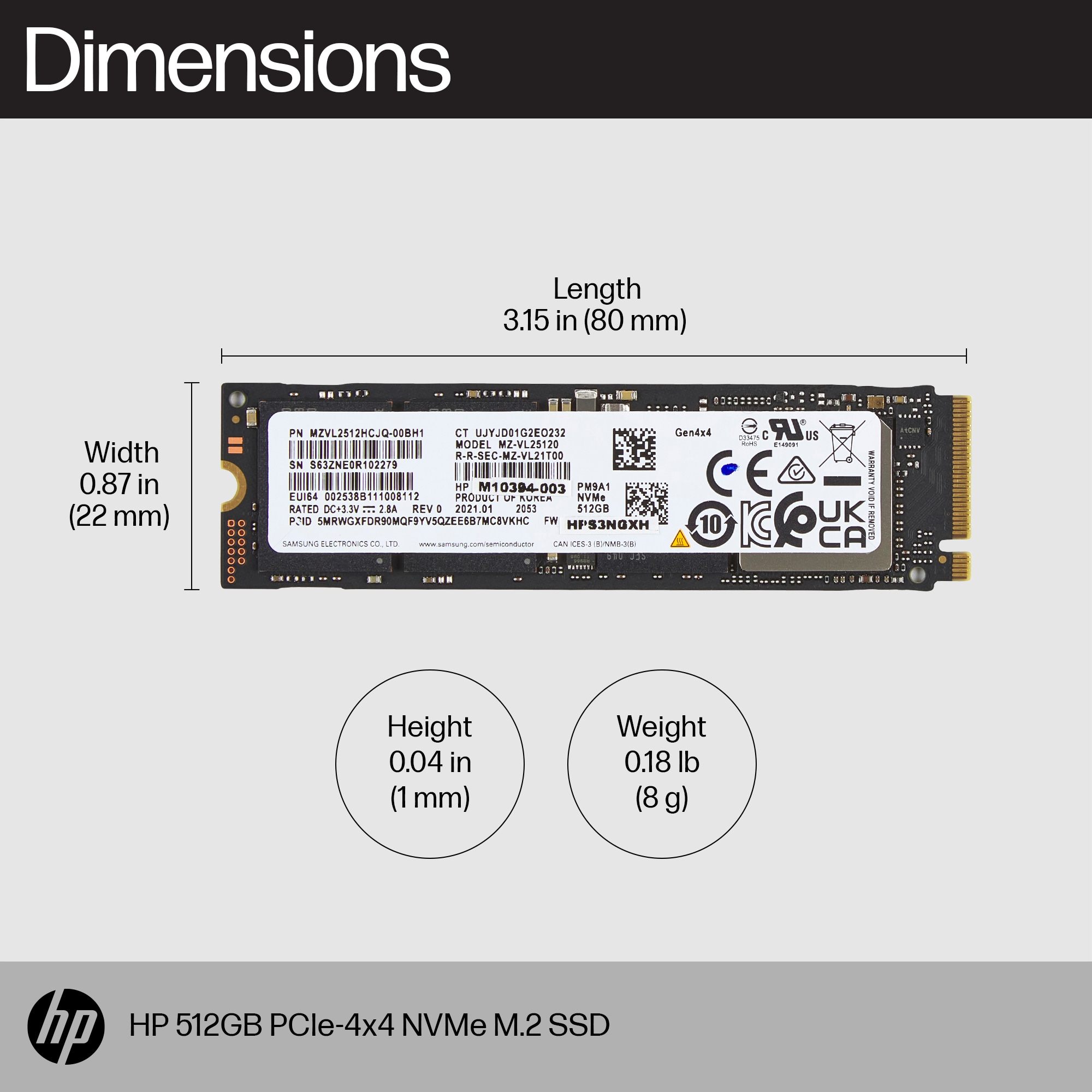 HP 512GB PCIe-4x4 NVMe M.2 SSD