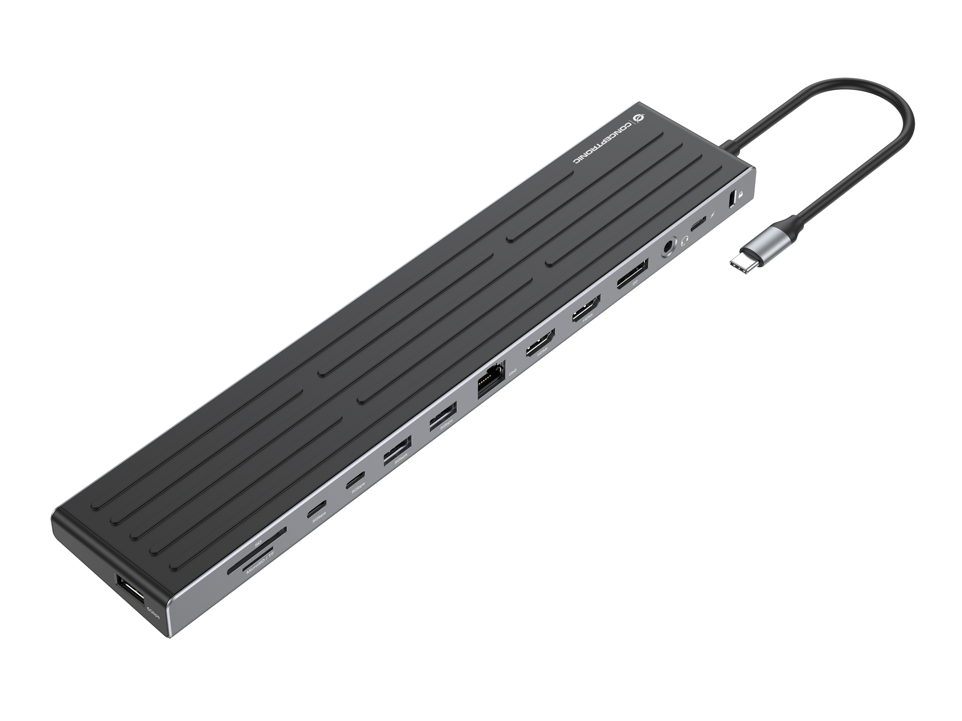 CONCEPTRONIC 14-1 Dock USB-C->2xHDMI/DP/2xUSB-C/+    18cm sw Dockingstation