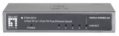 LevelOne 5-Port Fast Ethernet PoE PD Switch – image 2