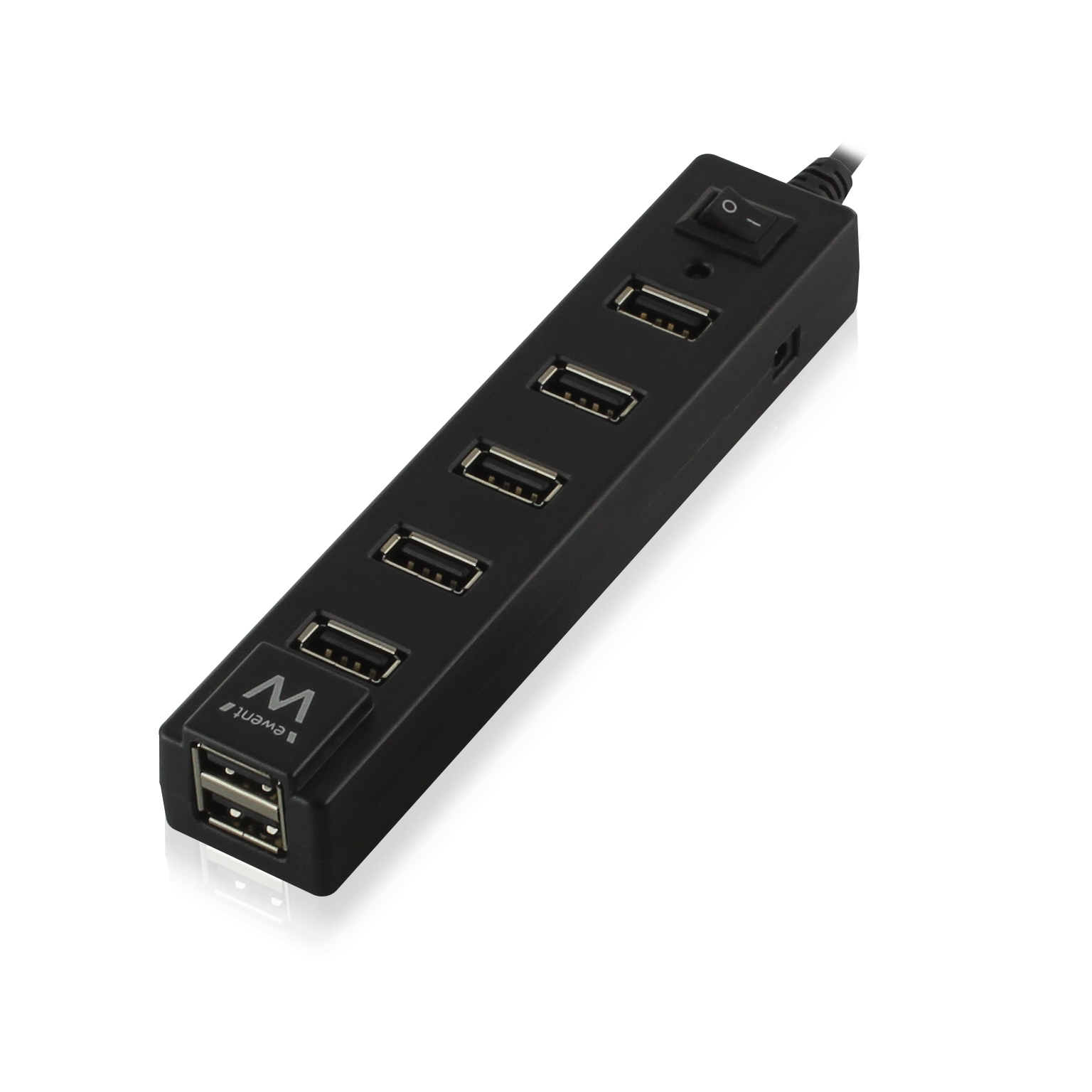 Ewent EW1130 interface hub 480 Mbit/s Black – image 1