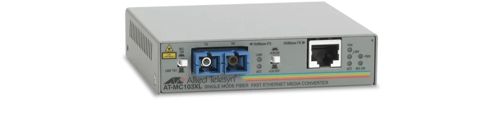 Allied Telesis AT-MMC200LX/SC-TAA60 network media converter 100 Mbit/s Single-mode Grey