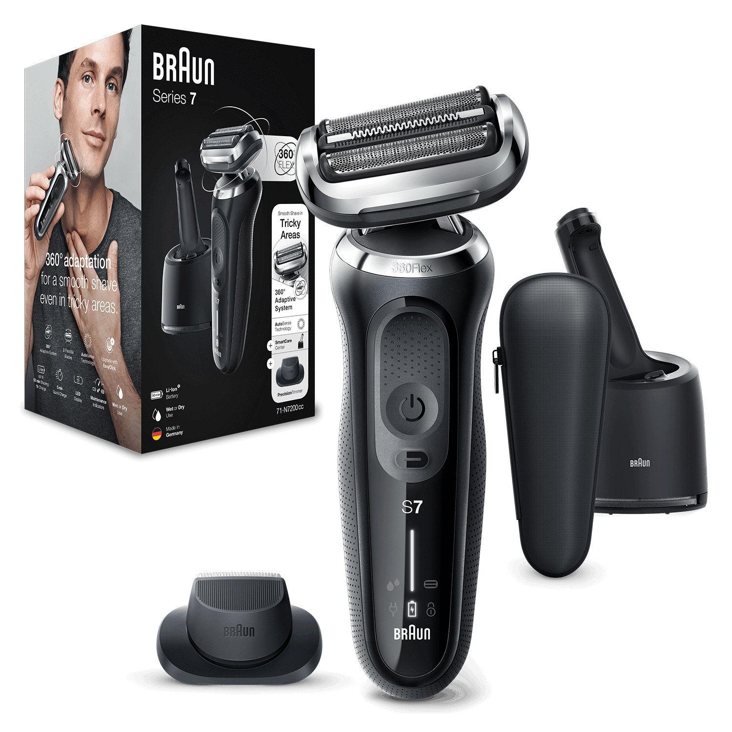 Braun Series 7 71-N7200cc Foil shaver Trimmer Black – image 3