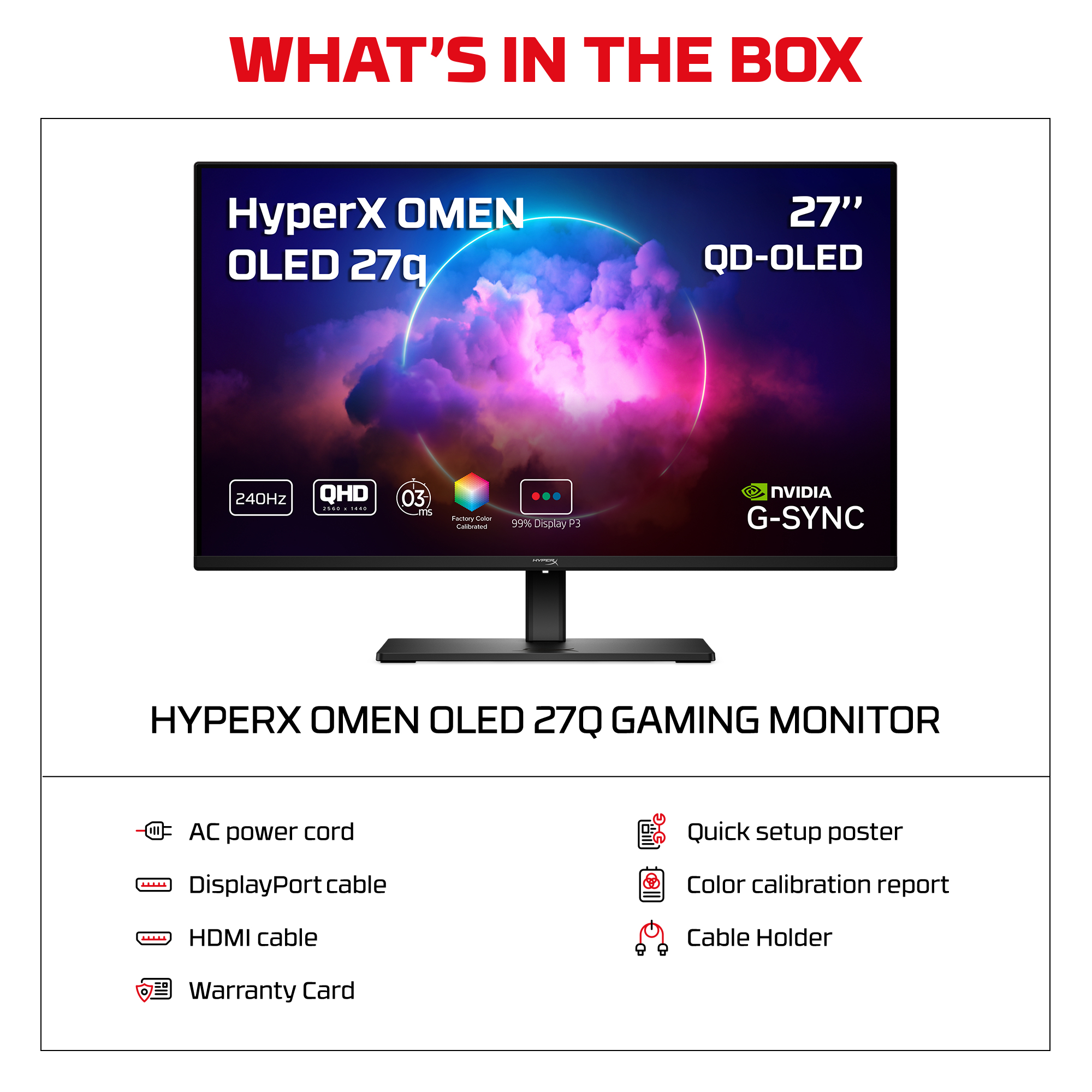 HyperX OMEN OLED 27 inch QHD 240Hz Gaming Monitor - OMEN OLED 27q – image 6