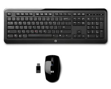 HP 640985-041 keyboard Mouse included RF Wireless QWERTZ German Black – image 1