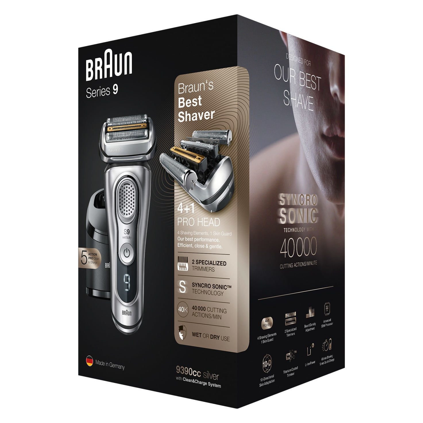 Braun Series 9 9390cc Rotation shaver Trimmer Silver – image 6