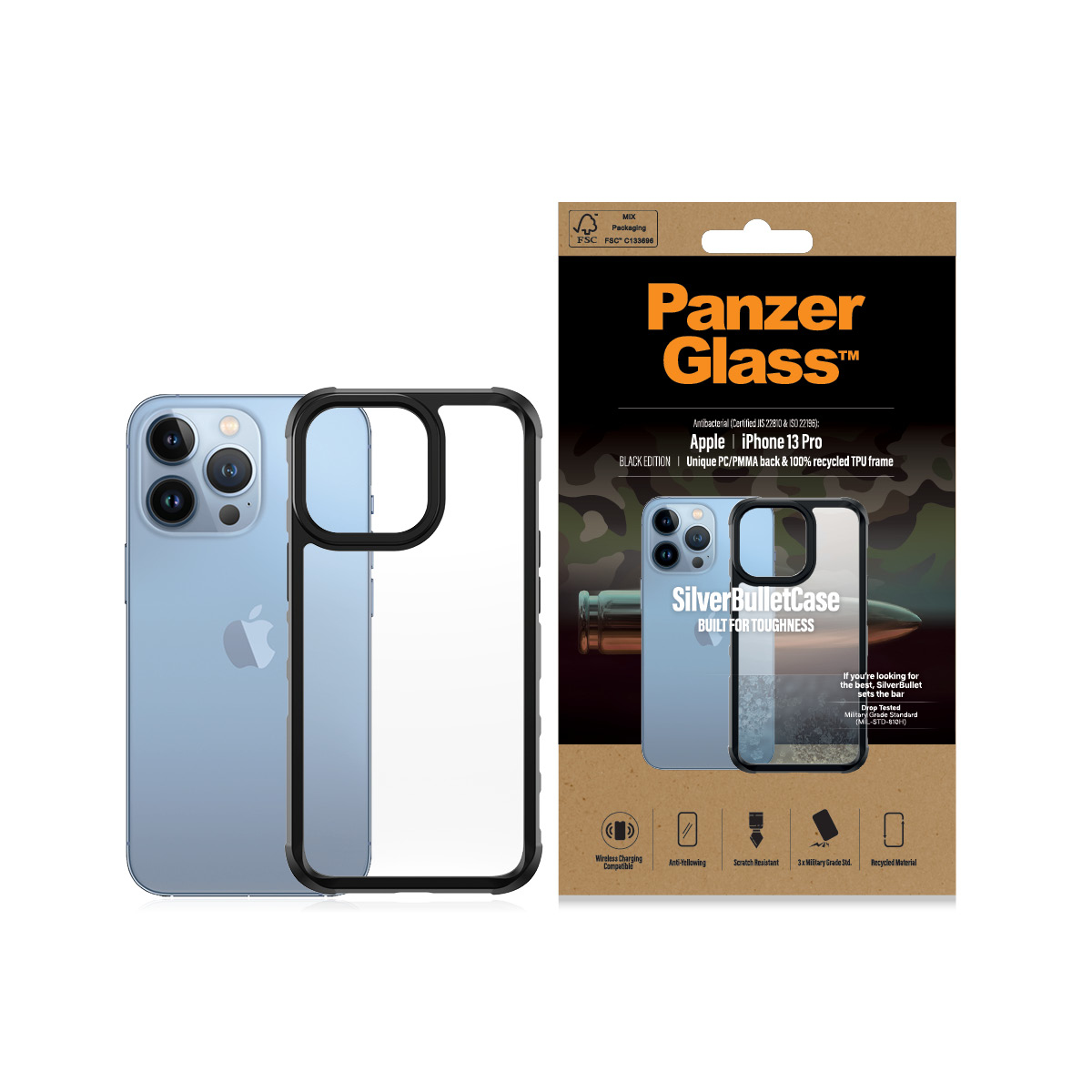 PanzerGlass ® SilverBullet ClearCase iPhone 13 Pro | Black – image 3