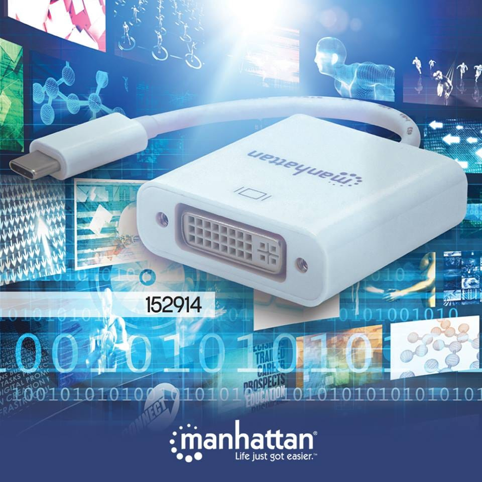 Manhattan USB-C to DVI-D Converter Cable, 4K@30Hz, White – image 2