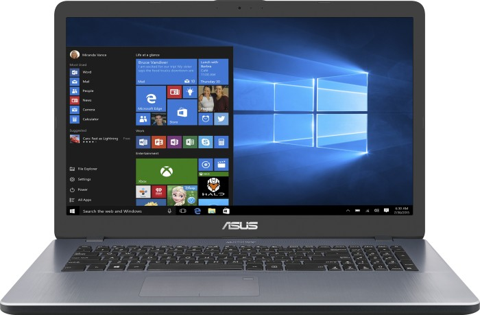 ASUS Vivobook 17 X705UA-BX1002T Intel® Core™ i3 i3-6006U Laptop 43.9 cm (17.3") HD+ 8 GB DDR4-SDRAM 512 GB SSD Wi-Fi 5 (802.11ac) Windows 10 Home Grey – image 1