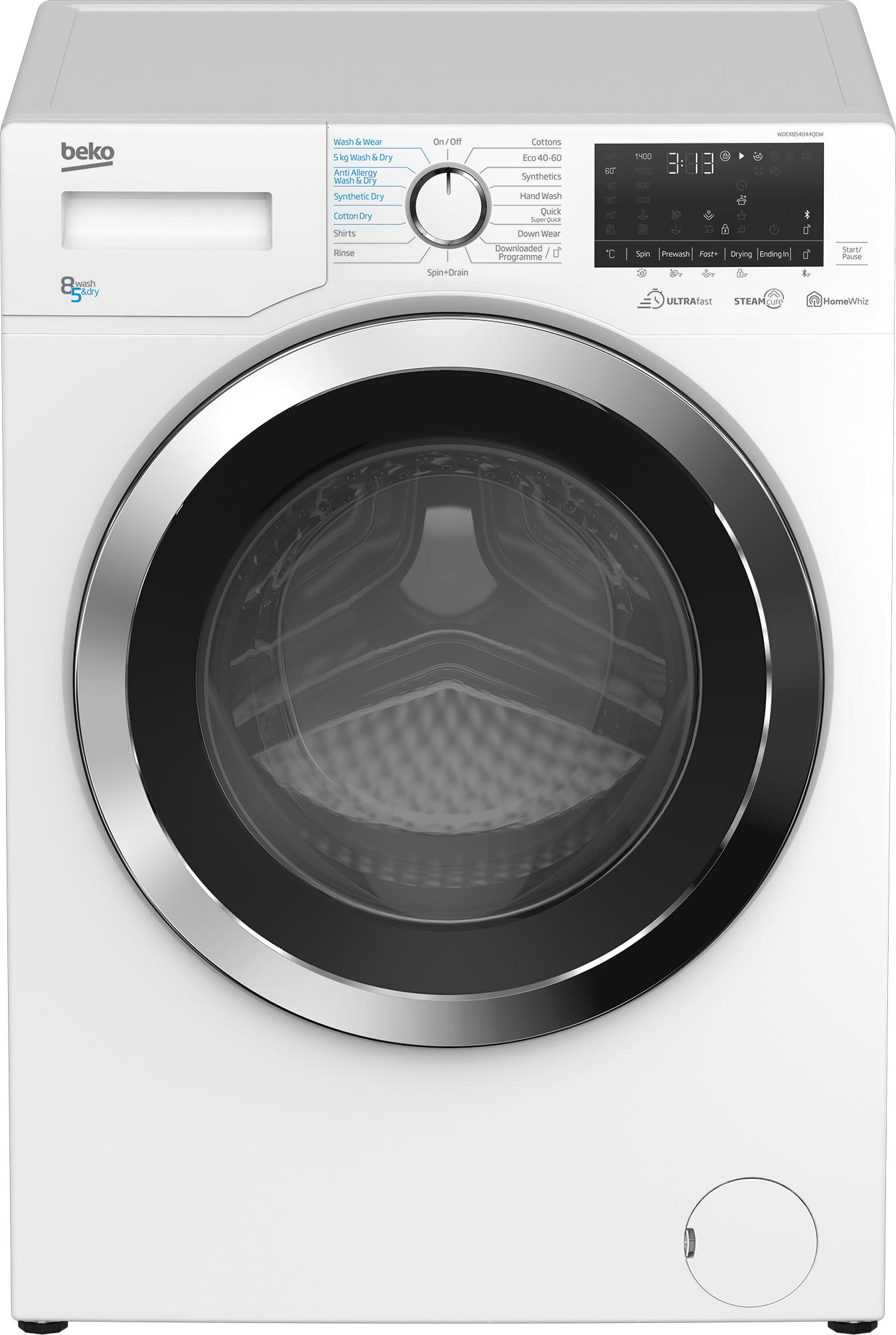 Beko WDEX854044Q0W washer dryer Freestanding Front-load White – image 1