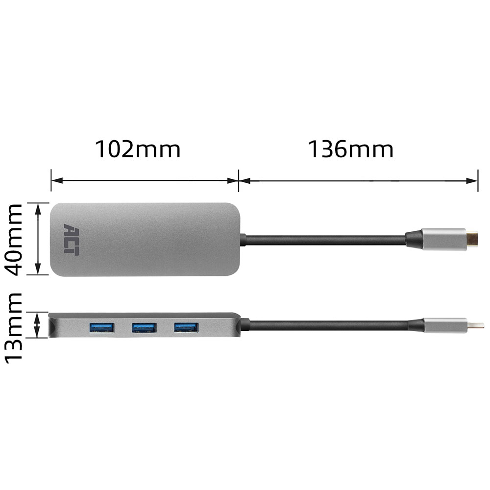 ACT AC7024 laptop dock/port replicator USB 3.2 Gen 1 (3.1 Gen 1) Type-C Grey – image 5