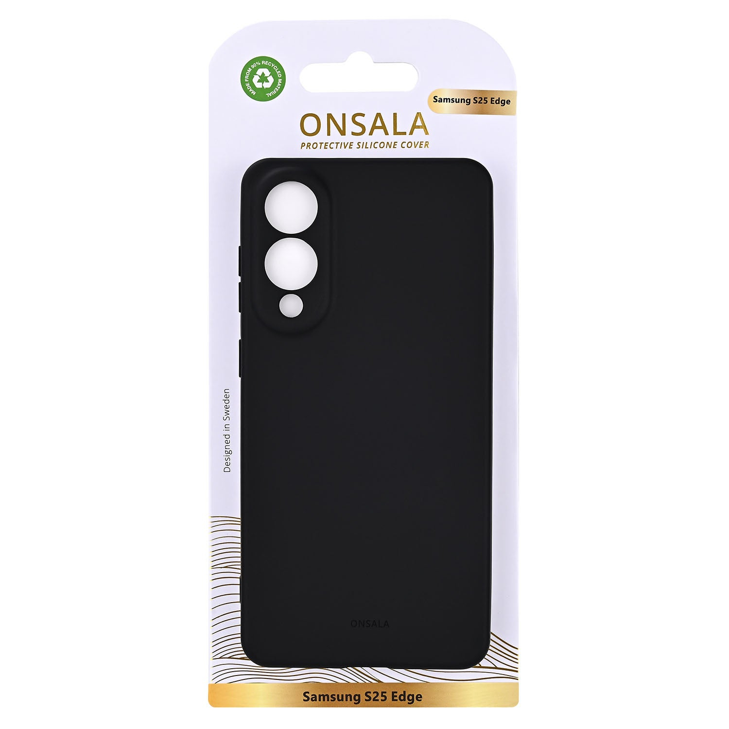 Onsala Phone Case Samsung S25 Edge Back Silicone Touch Recycled Black – image 2