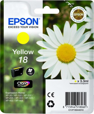 Epson Daisy Singlepack Yellow 18 Claria Home Ink