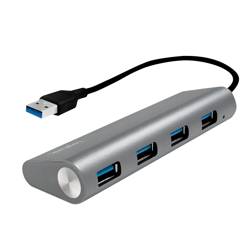 LogiLink UA0307 interface hub USB 3.2 Gen 1 (3.1 Gen 1) Type-A 5000 Mbit/s Aluminium – image 1