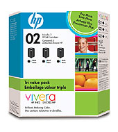 HP 02 3-pack Black