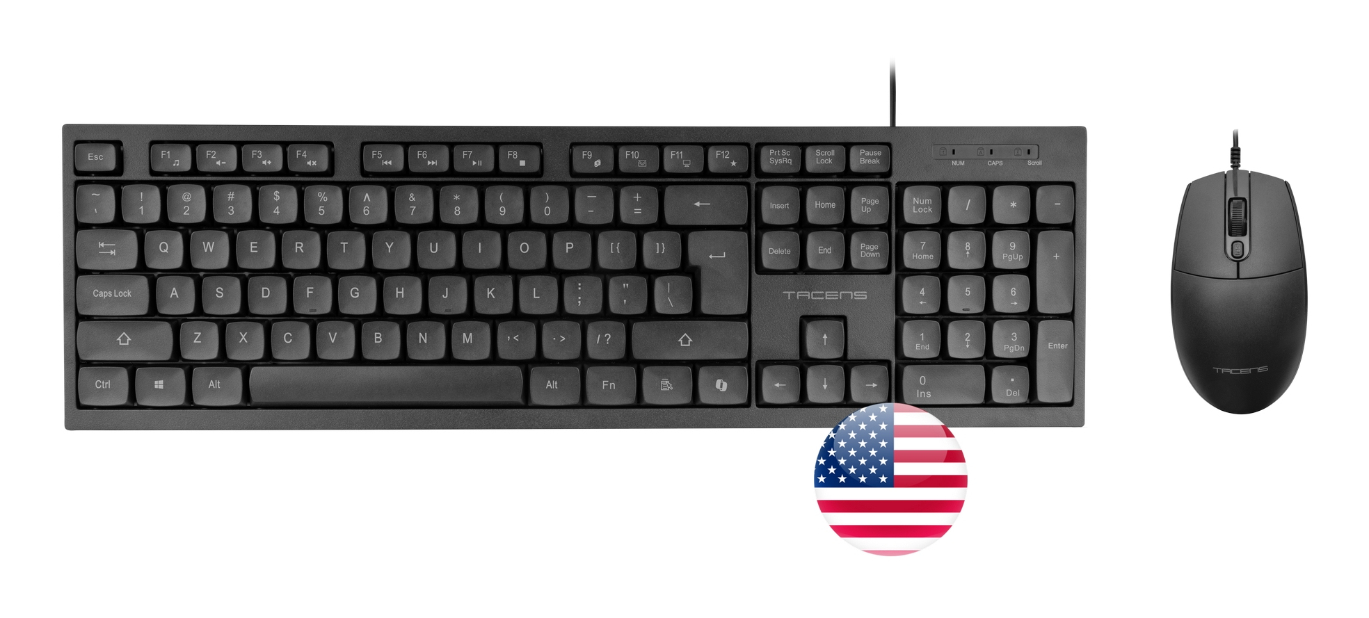 Tacens Anima ACP02US keyboard Mouse included Home/Office USB QWERTY US English Black – image 1