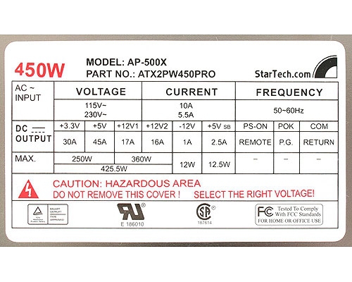 StarTech.com ATXPOW450PRO power supply unit – image 4