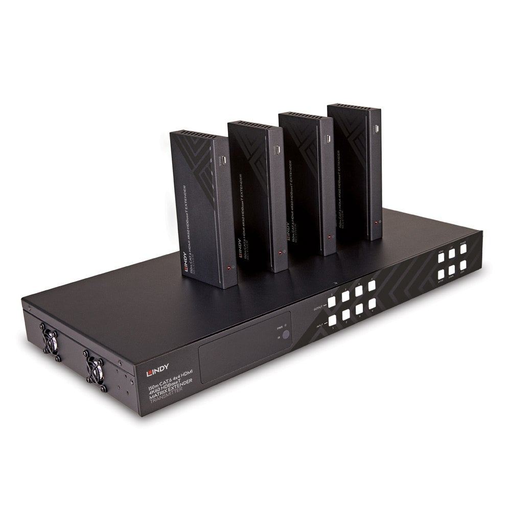Lindy 150m Cat.6 4x4 HDMI 4K60 HDBaseT Matrix Extender – image 2