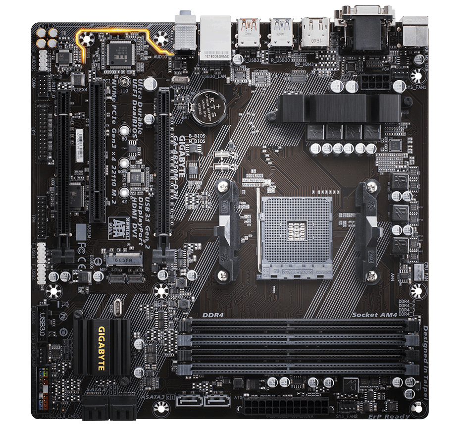 GIGABYTE GA-AB350M-D3H motherboard AMD B350 Socket AM4 micro ATX – image 5