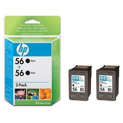 HP 56 Black Inkjet Print Cartridge 2-pack