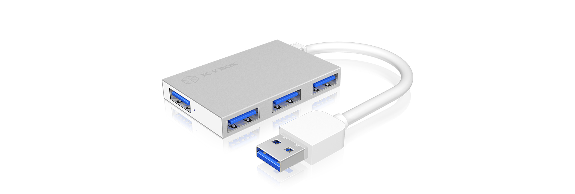 ICY BOX IB-HUB1402 USB 3.2 Gen 1 (3.1 Gen 1) Type-A 5000 Mbit/s Silver – image 1