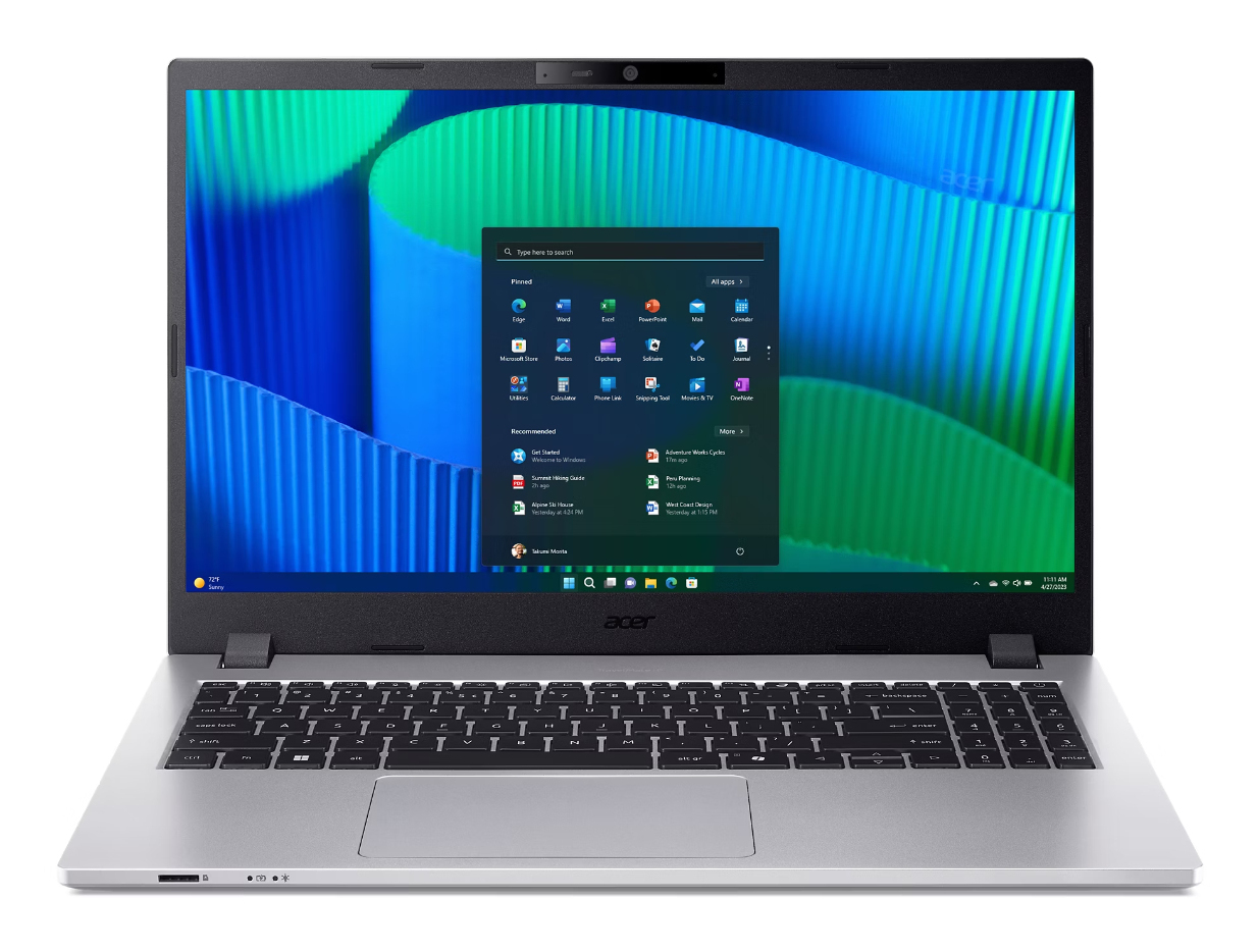 Acer TravelMate P2 TMP215-55-TCO Intel Core 5 120U Laptop 39.6 cm (15.6") Full HD 16 GB DDR5-SDRAM 512 GB SSD Wi-Fi 6E (802.11ax) Windows 11 Pro Silver