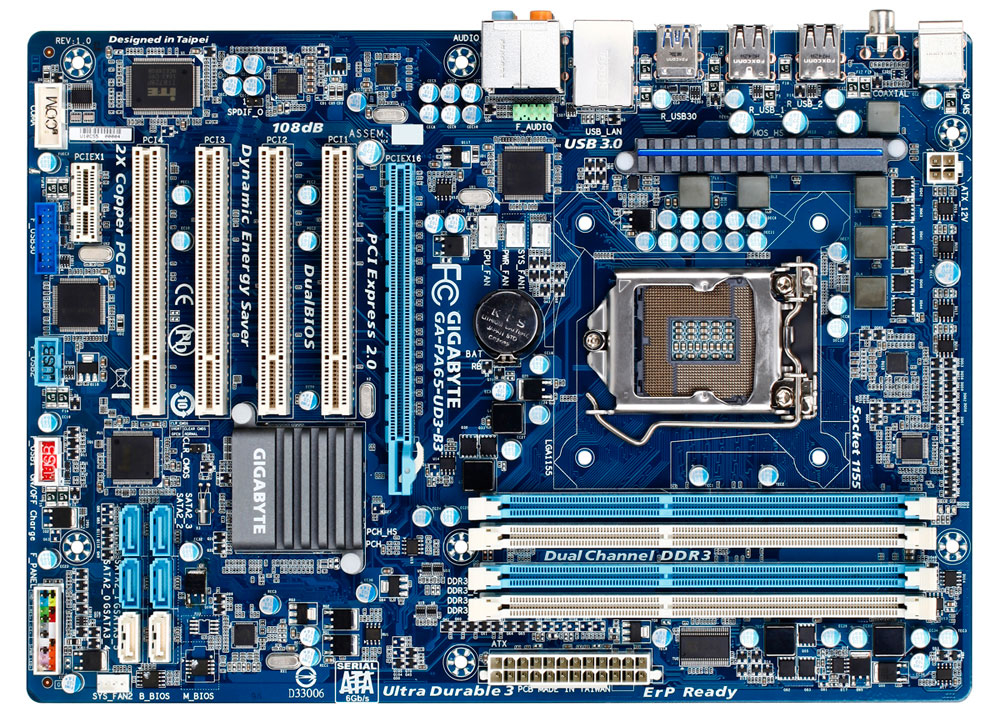 GIGABYTE GA-PA65-UD3-B3 motherboard Intel® H61 LGA 1155 (Socket H2) ATX